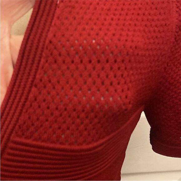 Sandro Red Milau Pointelle Ribbed Dress, S - Picture 5 of 15